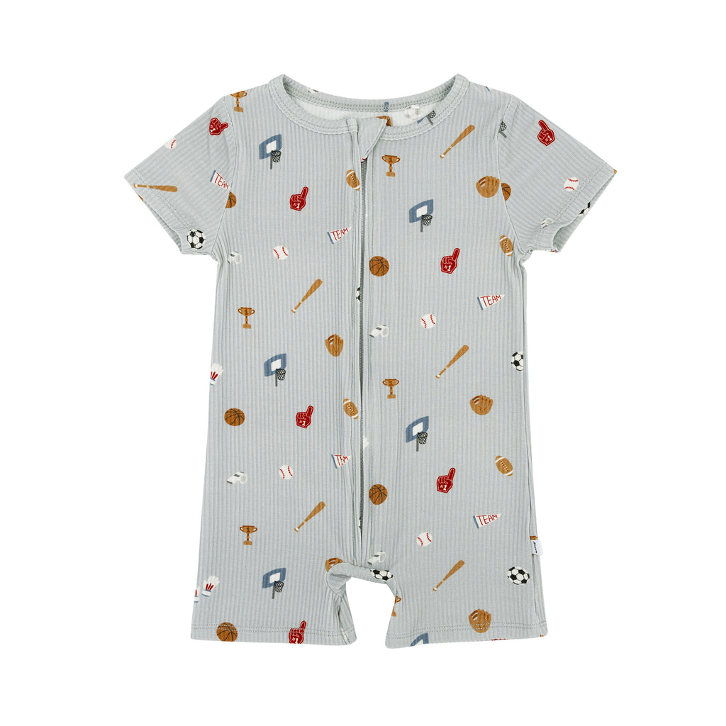 Sports Zone Small Ribbed Summer Zip Romper