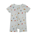Sports Zone Small Ribbed Summer Zip Romper