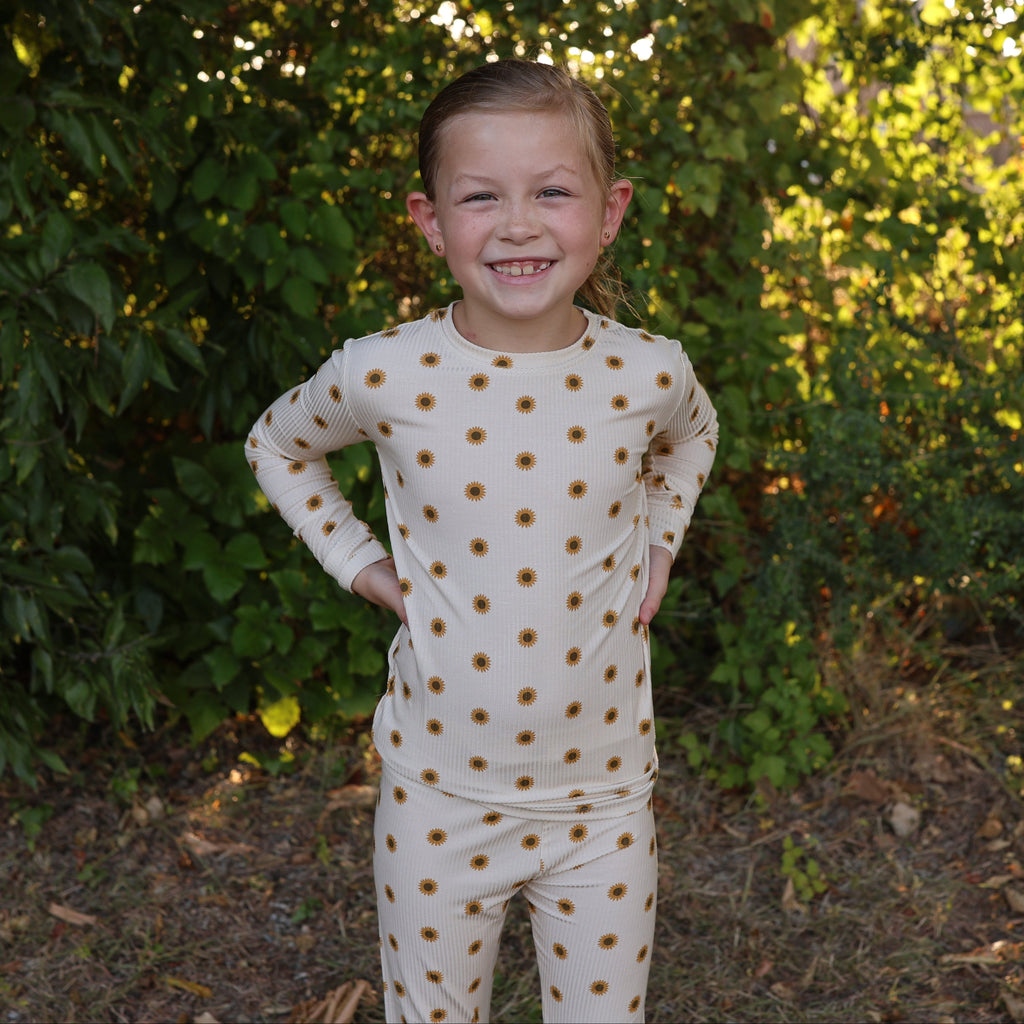 Sunflowers Small Ribbed Two-Piece Set