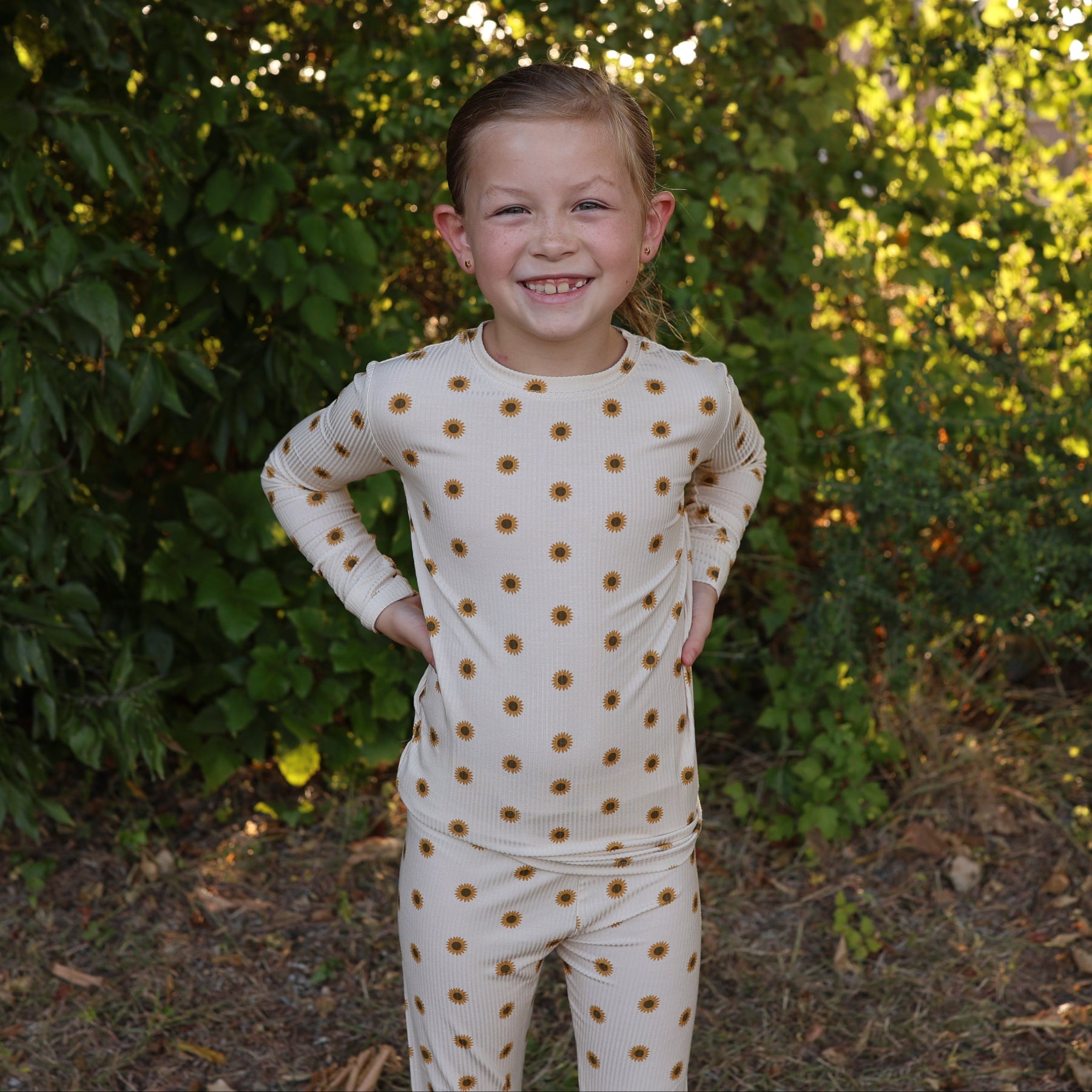 Sunflowers Small Ribbed Two-Piece Set