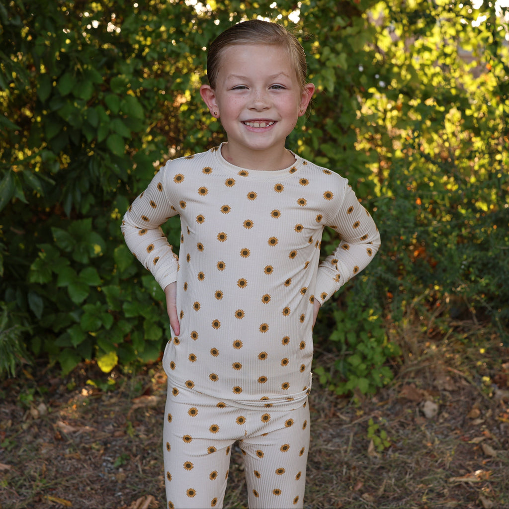 Sunflowers Small Ribbed Two-Piece Set