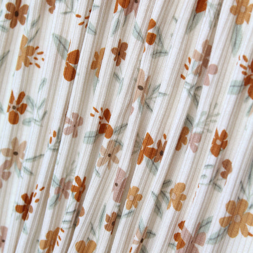 Autumn Floral Small Ribbed Bow