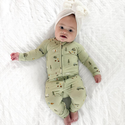 Happy Camper Zip Romper