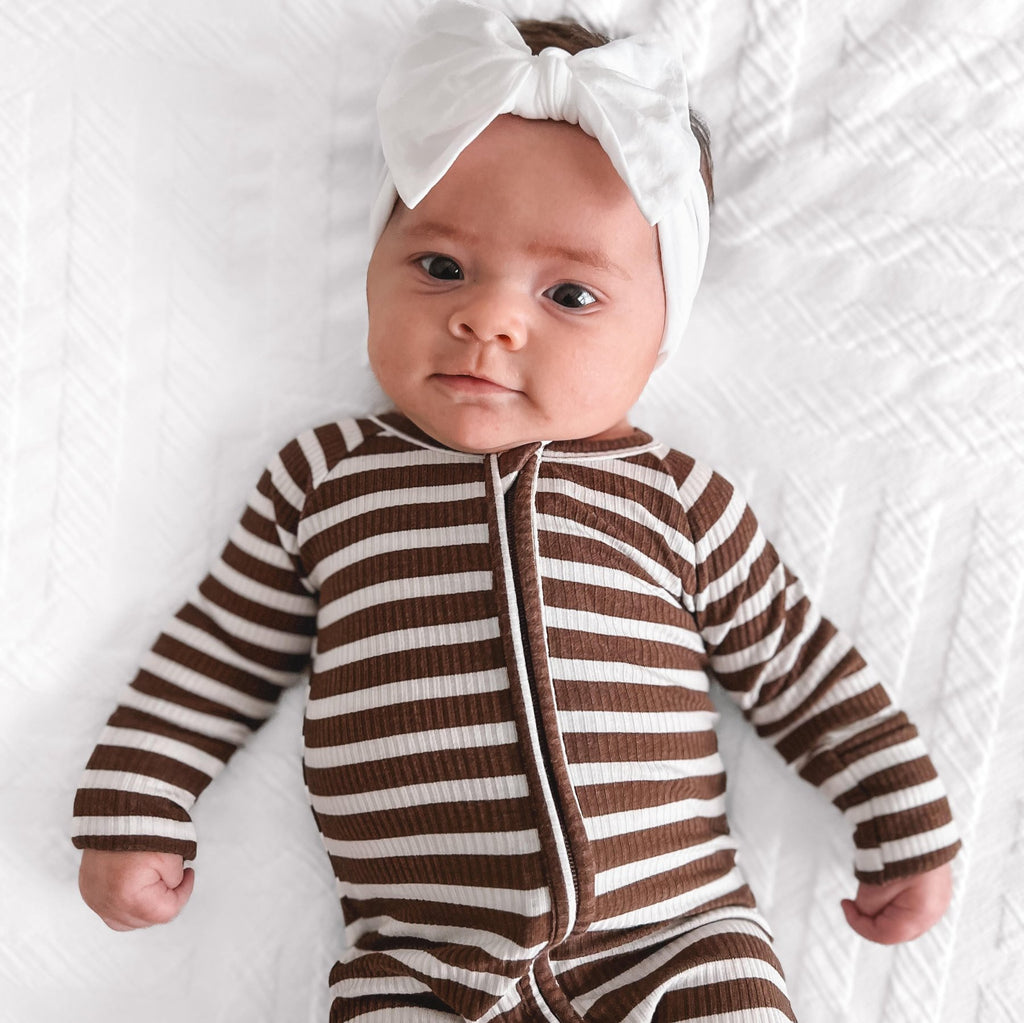 Pinecone Big Stripe Small Ribbed Zip Romper