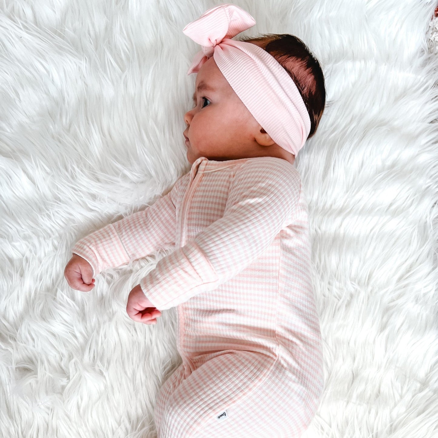 Pink Small Stripe Ribbed Zip Romper