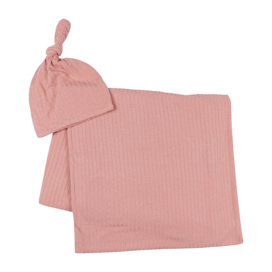 Dusty Pink Stretchy Swaddle Set
