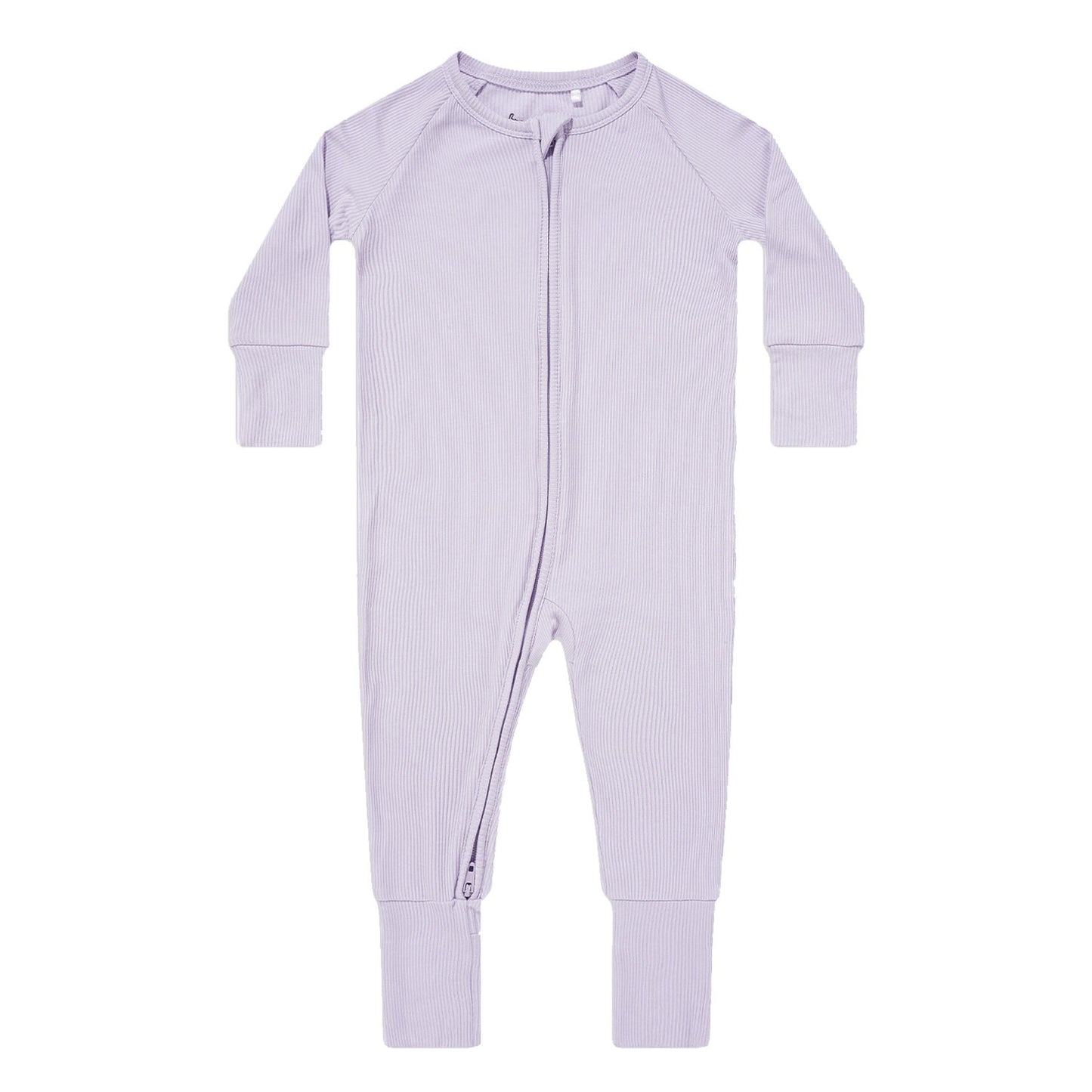 Lilac Small Ribbed Zip Romper