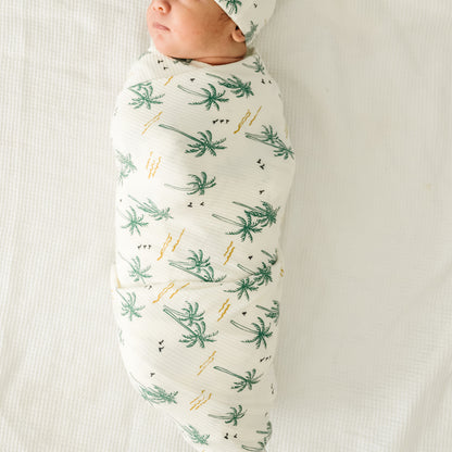 Palm Trees Small Ribbed Swaddle Set