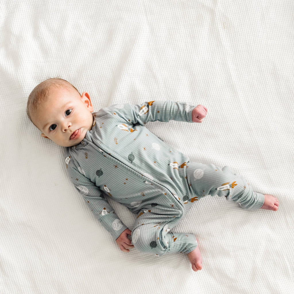 Space Explorers Small Ribbed Zip Romper