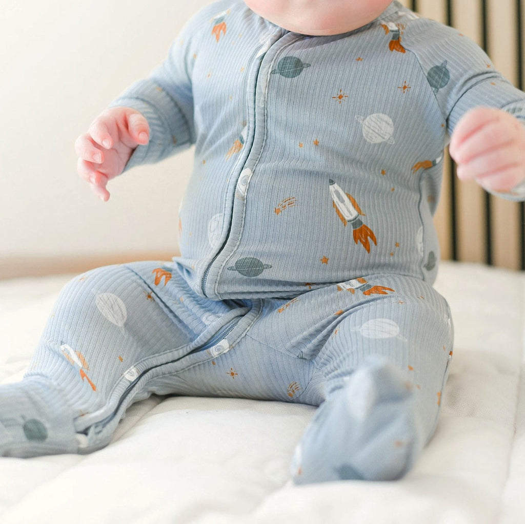 Space Explorers Small Ribbed Zip Romper