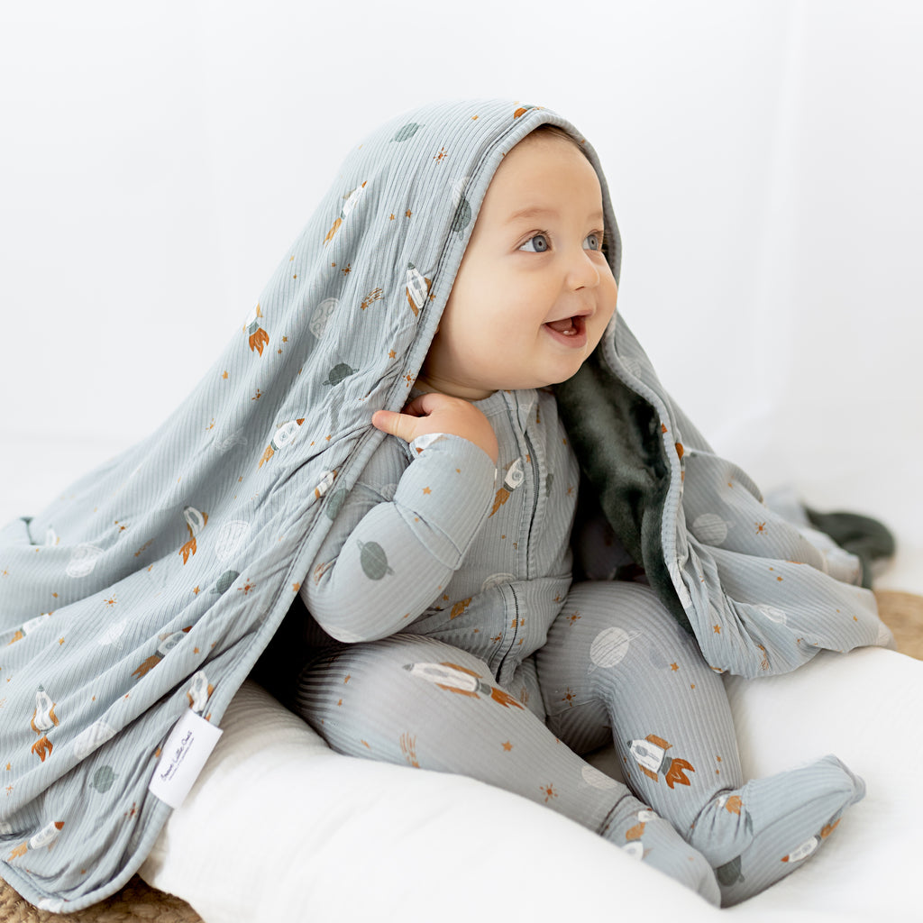 Space Explorers Small Ribbed Toddler Blanket