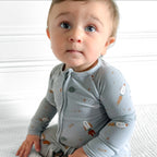 Space Explorers Small Ribbed Zip Romper