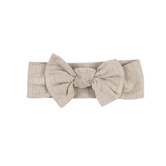 Taupe Big Ribbed Bow