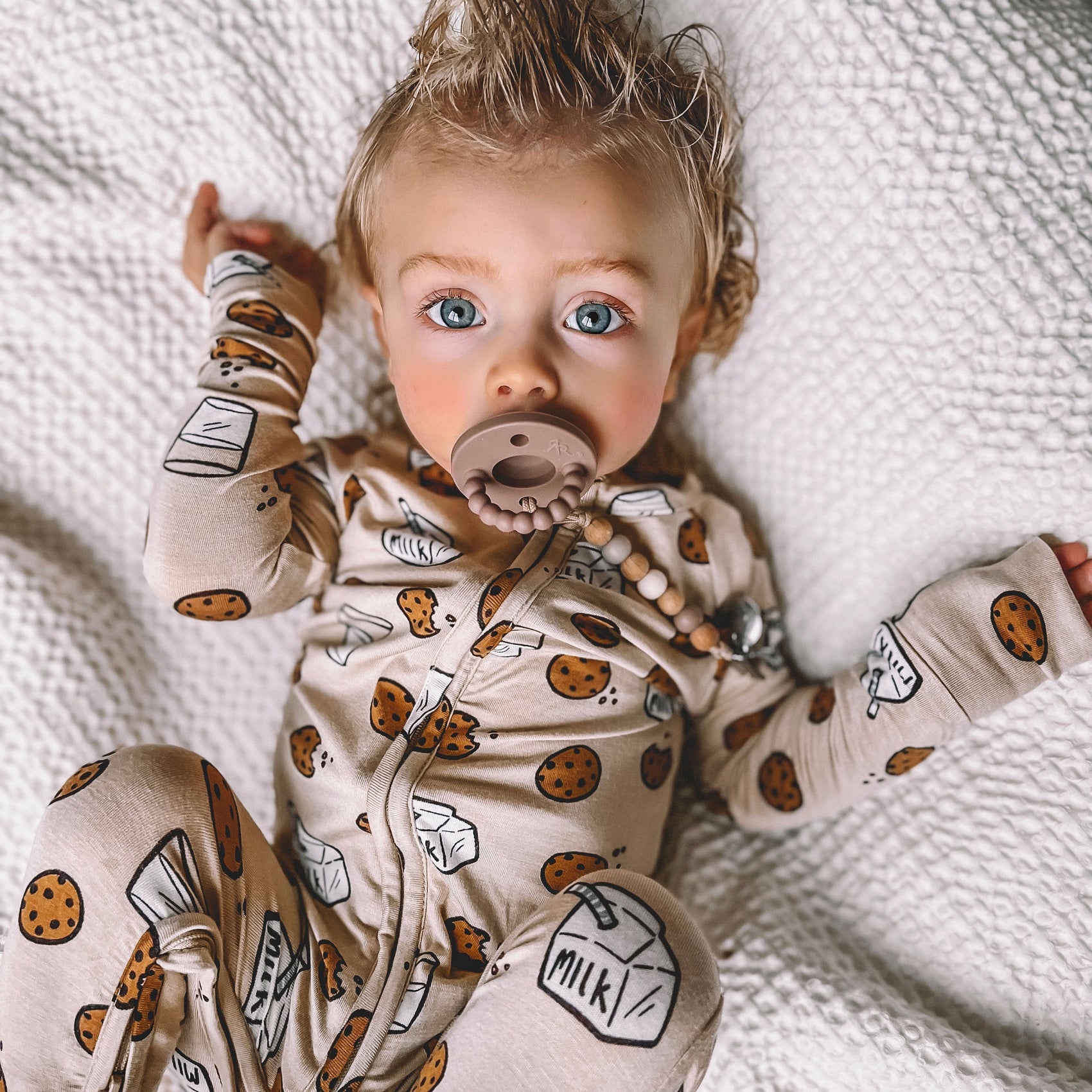 Cookies and Milk Zip Romper