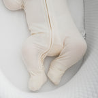 Cream Small Ribbed Zip Romper