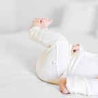 Cream Small Ribbed Zip Romper