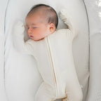 Cream Small Ribbed Zip Romper