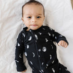 Moon Phases Small Ribbed Zip Romper