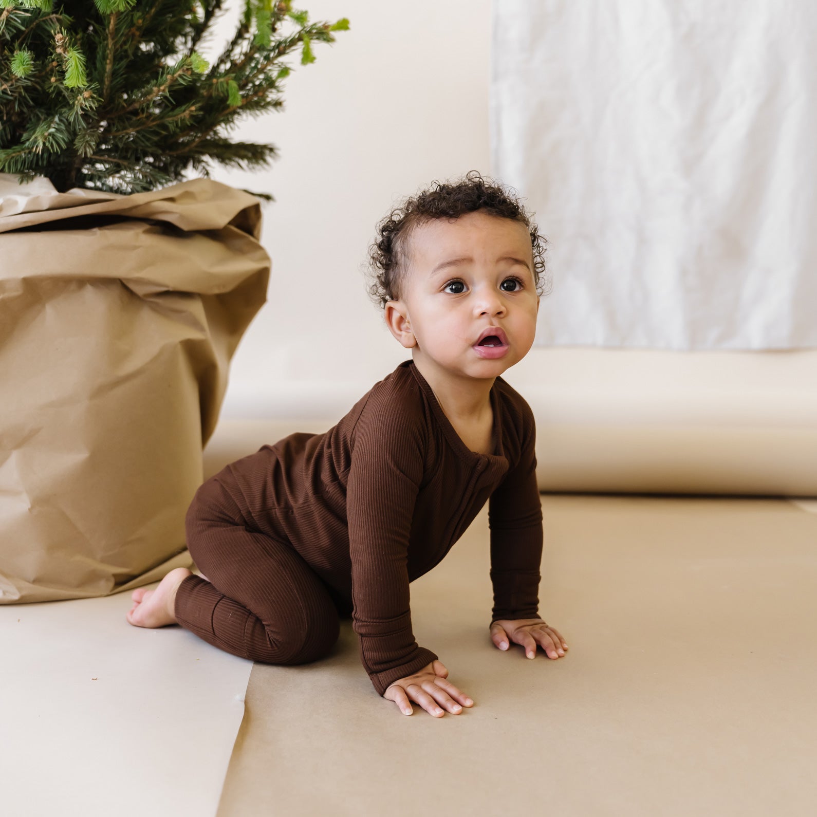 Pinecone Small Ribbed Zip Romper