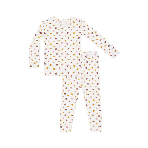Pink Daisies Small Ribbed Two-Piece Set