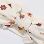 Pink Daisies Small Ribbed Bow