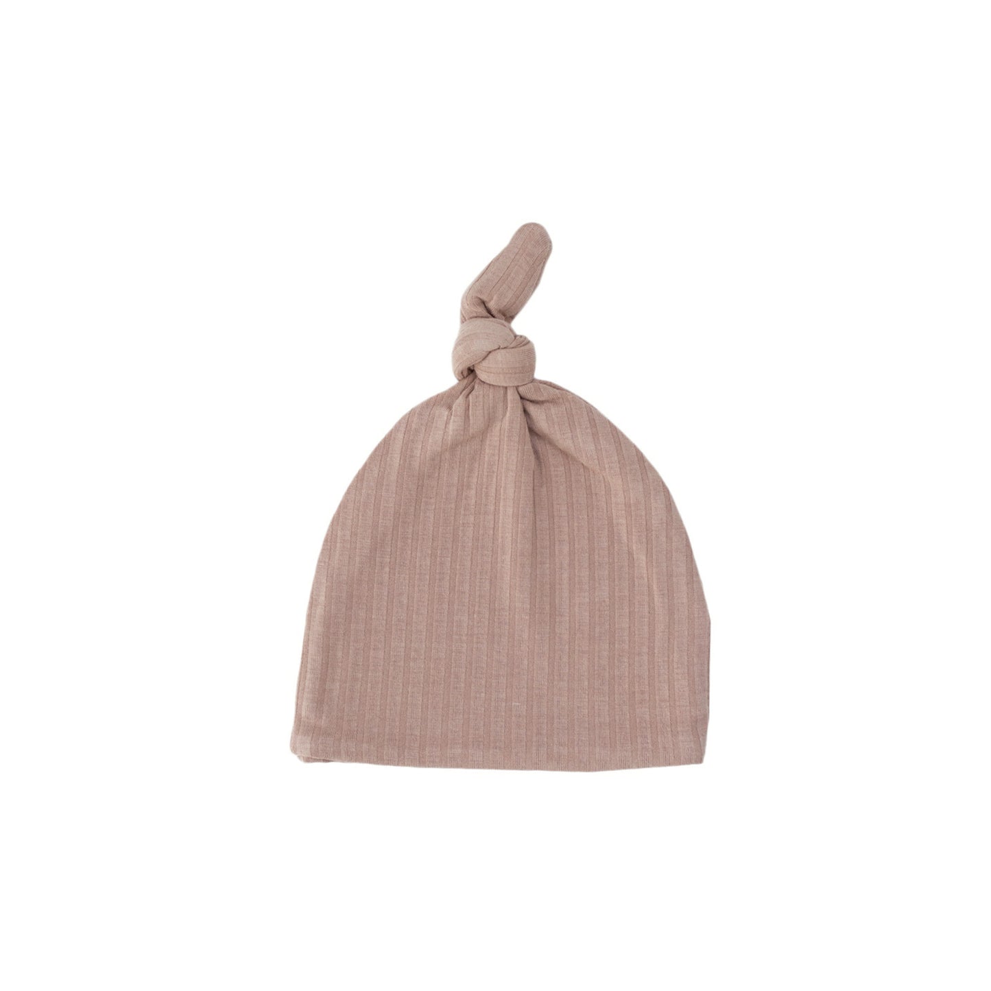 Rosewood Ribbed Infant Top Knot Beanie