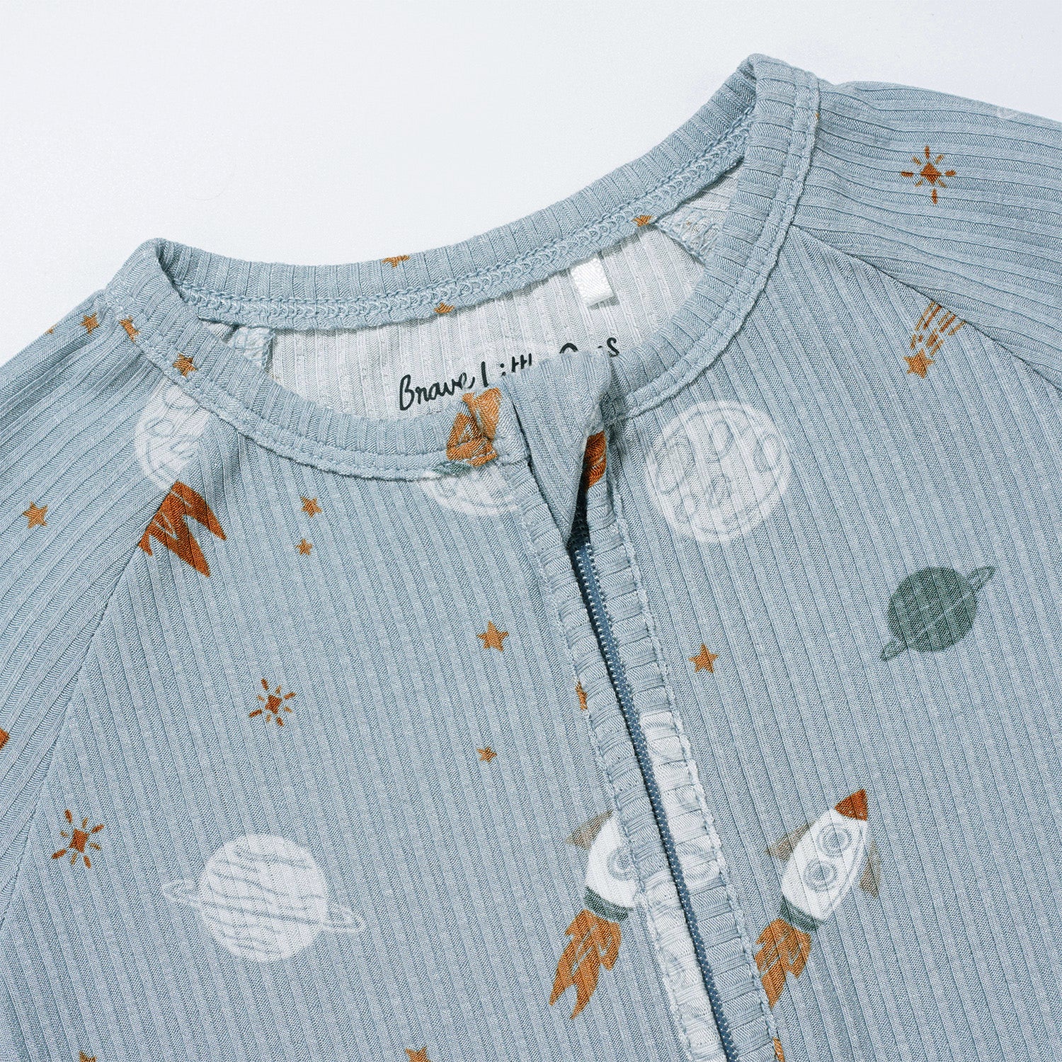 Space Explorers Small Ribbed Zip Romper
