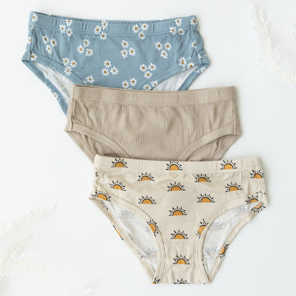 Suns, Taupe & Daisy Underwear 3 Pack