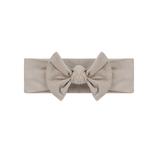Taupe Small Ribbed Bow