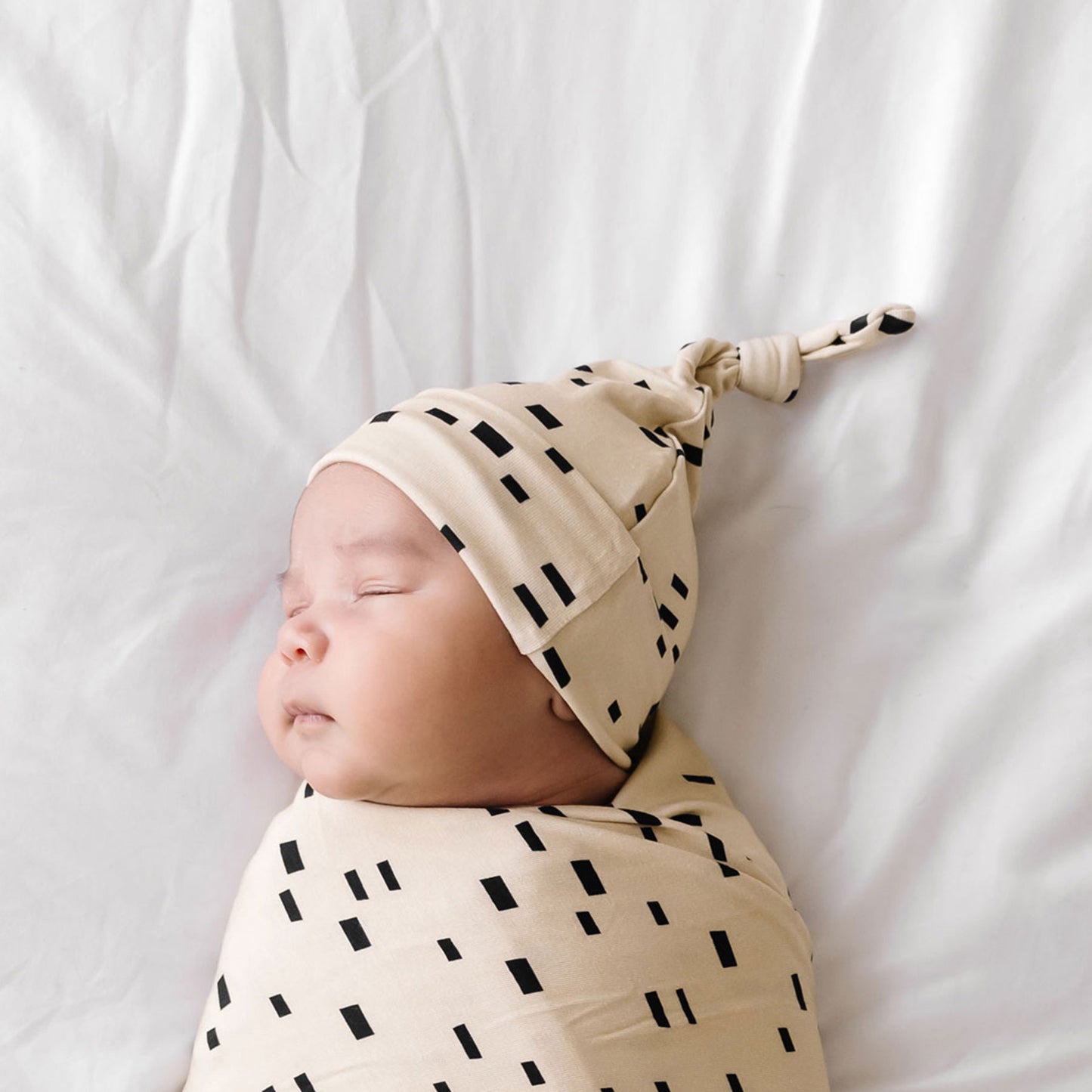 Bold Lines Infant Top Knot Beanie