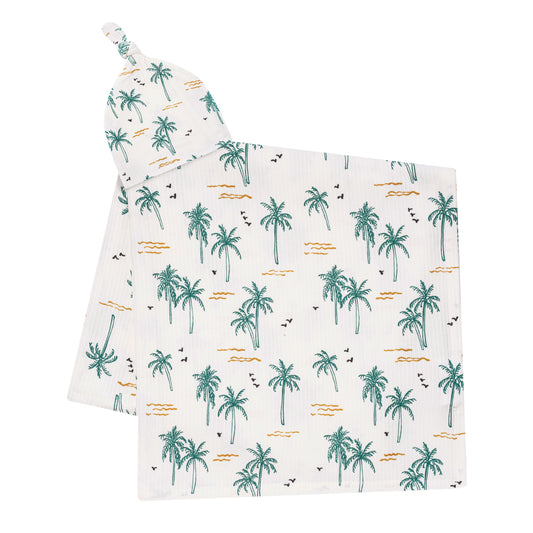 Palm Trees Small Ribbed Swaddle Set