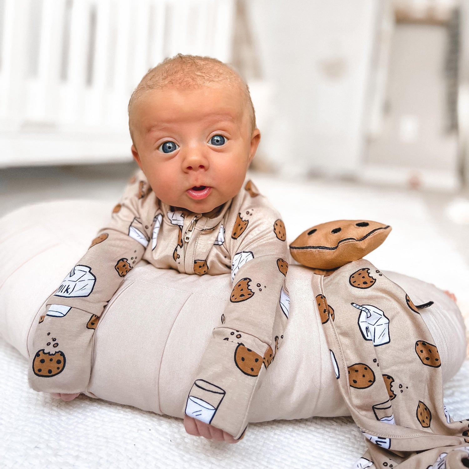 Cookies and Milk Zip Romper