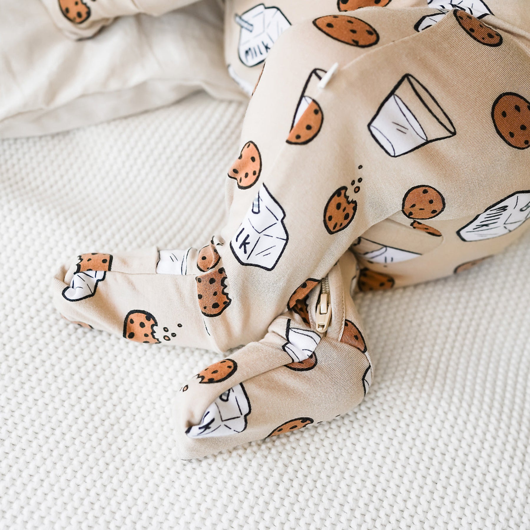 Cookies and Milk Zip Romper