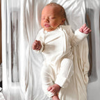 Cream Small Ribbed Zip Romper