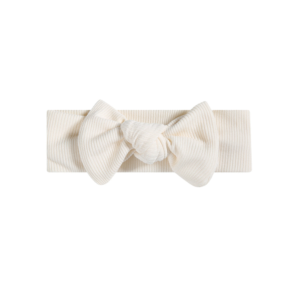 Cream Small Ribbed Bow