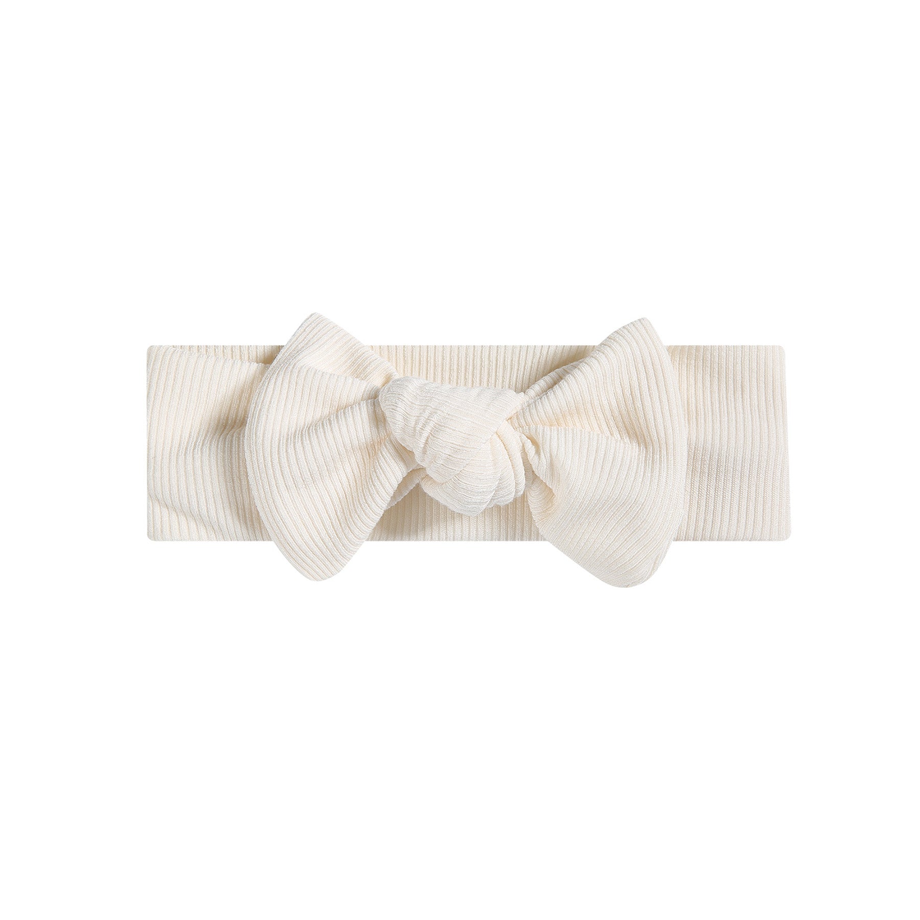 Cream Small Ribbed Bow