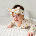 Pink Daisies Small Ribbed Bow