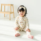 Pink Daisies Small Ribbed Zip Romper