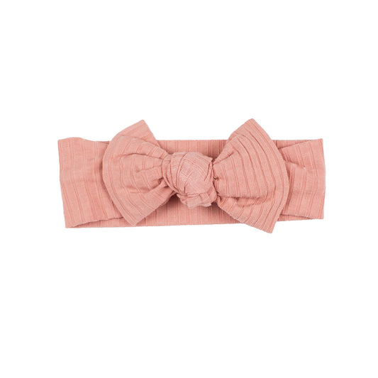 Dusty Pink Ribbed Bow