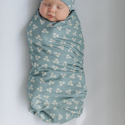 Daisy Floral Stretchy Swaddle Set