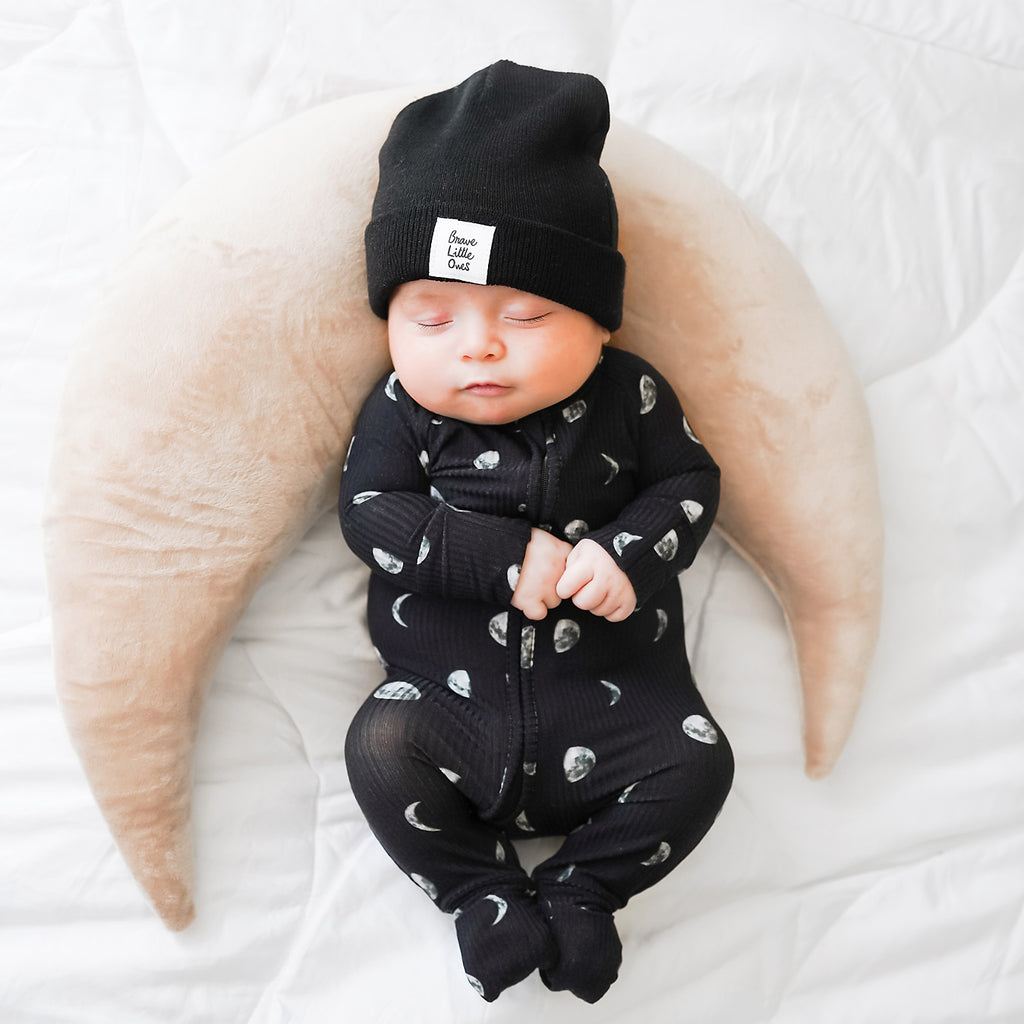Moon Phases Small Ribbed Zip Romper