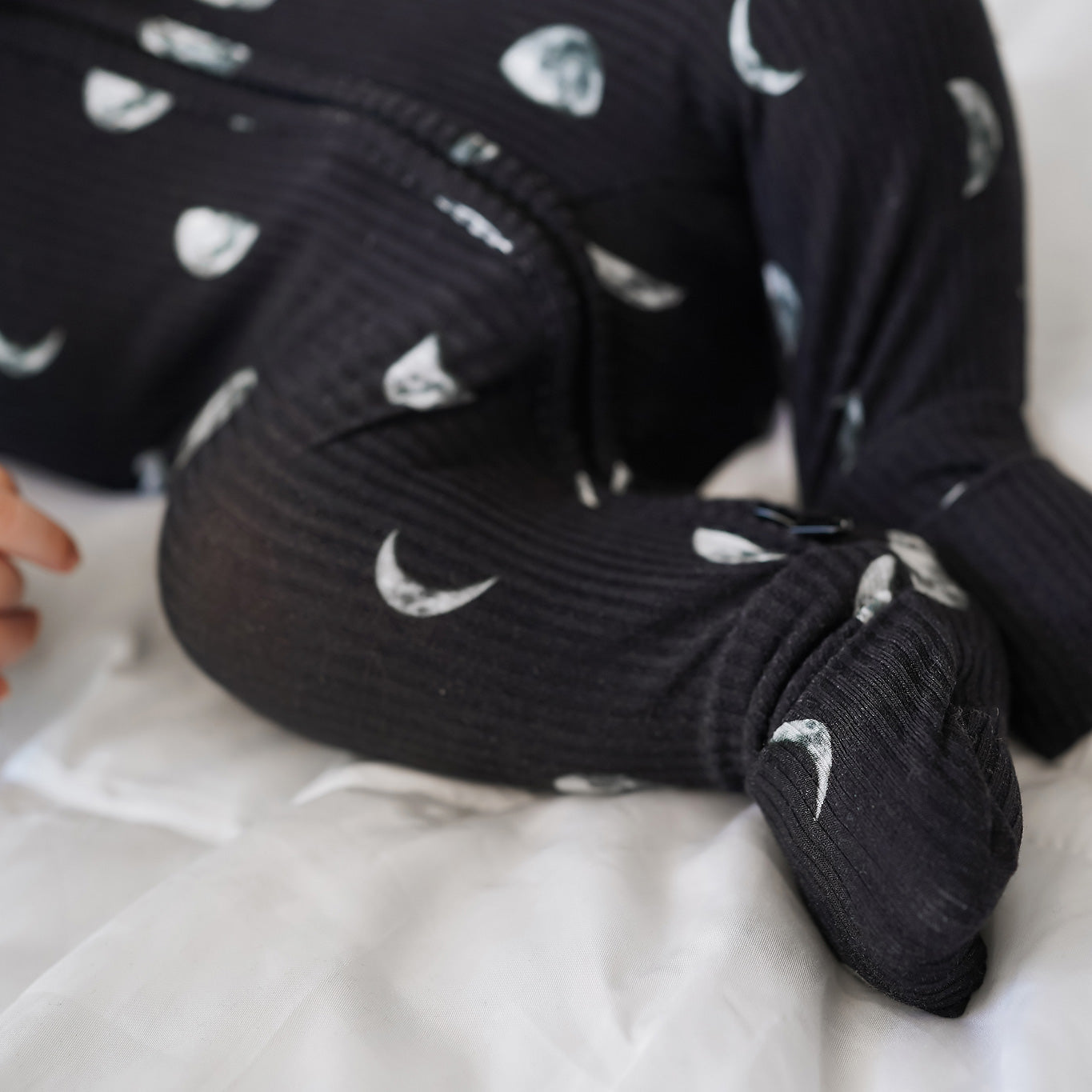 Moon Phases Small Ribbed Zip Romper