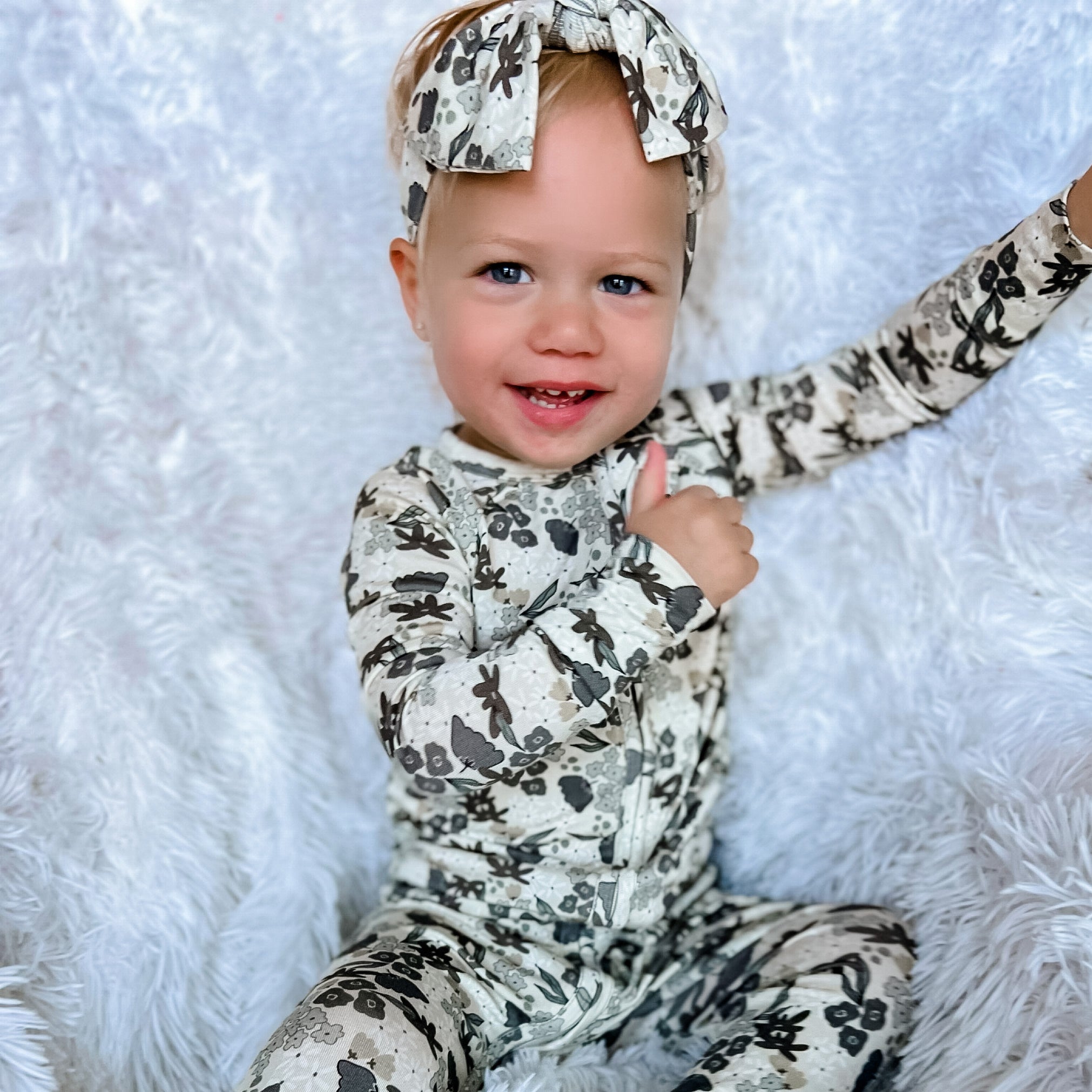 Slate Floral Zip Romper – Brave Little Ones