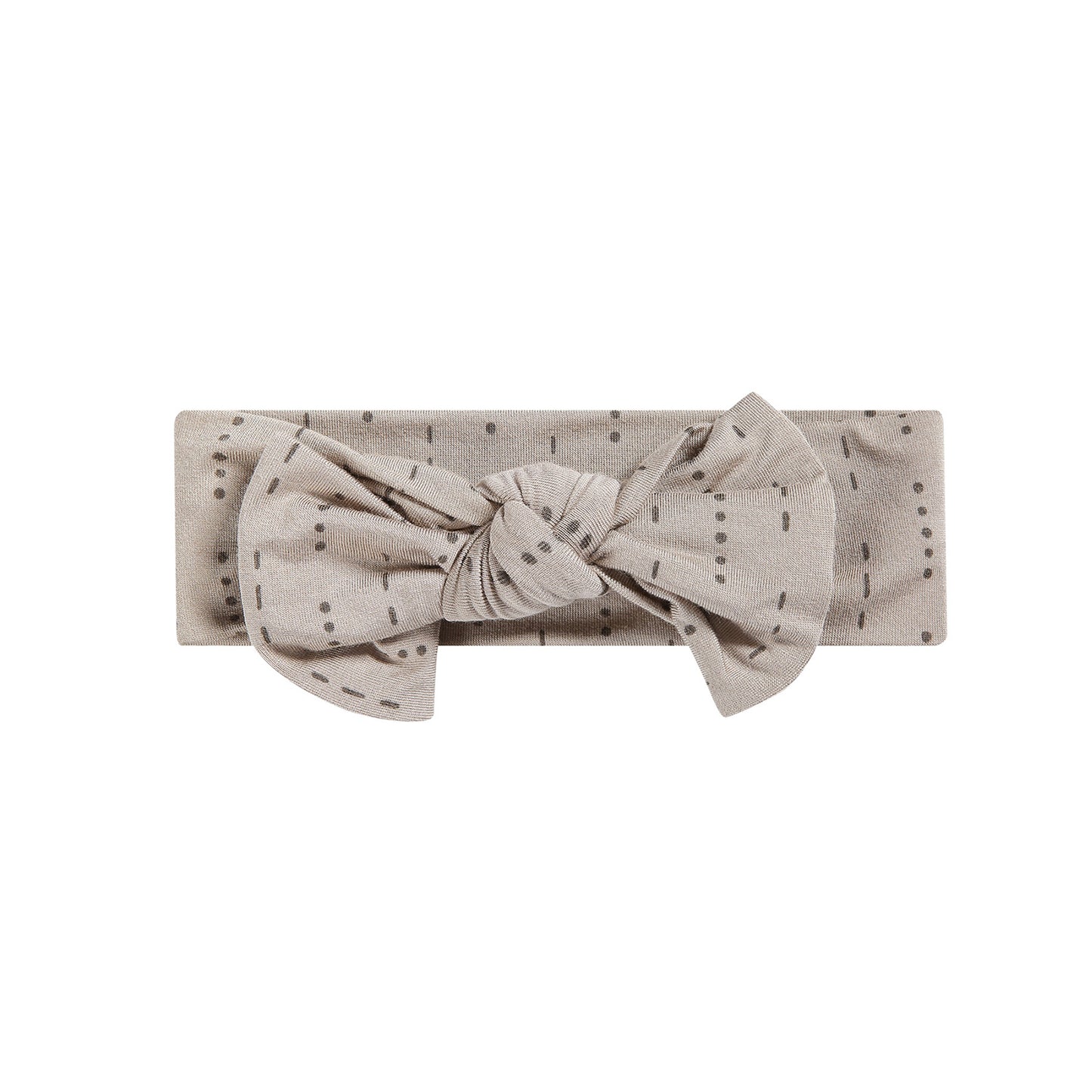 Taupe Lines & Dots Bow