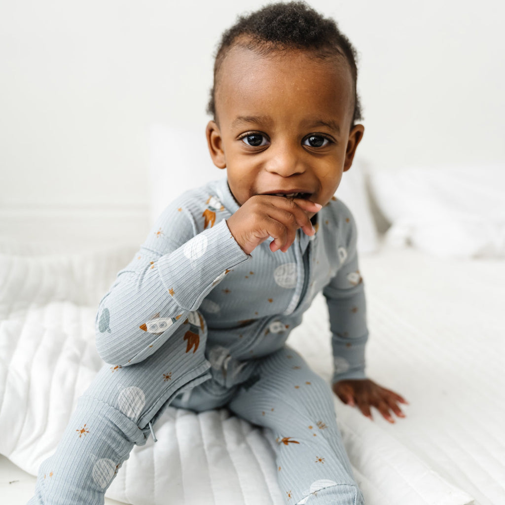 Space Explorers Small Ribbed Zip Romper